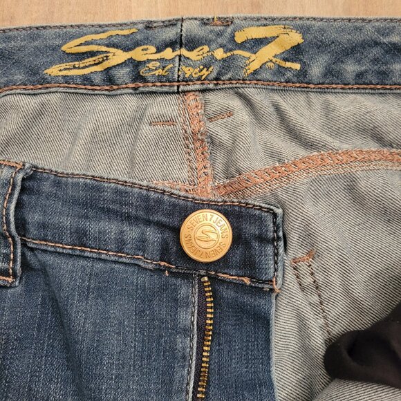 Seven 7 Legging Booty Shaper Jeans Dark Wash Womens Sz 14 - Picture 6 of 11